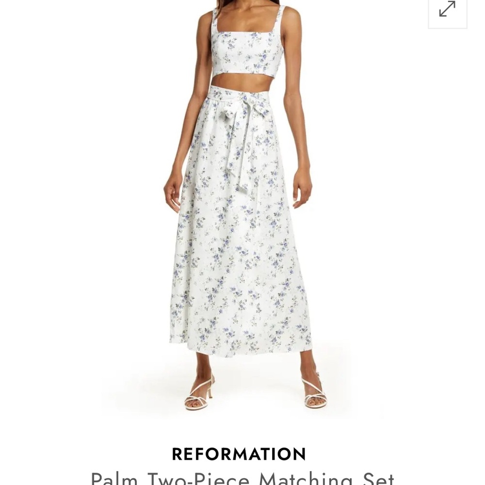 Reformation White and Blue Floral Set